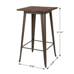 Discount 😍 Glitzhome® Metal & Wood Bistro Pub Bar Table 🤩 -Glitzhome Sales 29084 1005004488 7