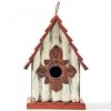 Outlet 👏 Glitzhome® Tall White & Red Distressed Wood Bird House ⭐ -Glitzhome Sales 29084 1419002227