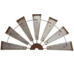 Buy 🛒 Glitzhome® Galvanized Metal Semi-Circle Windmill Wall Décor 💯 -Glitzhome Sales 29084 1505004485