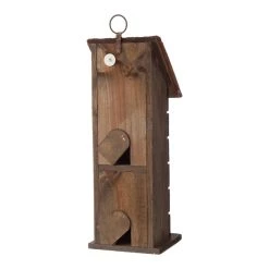 Top 10 ⌛ Glitzhome® Hanging 2-Tiered Distressed Wood Bird House with Flowers 😍 -Glitzhome Sales D081457S 3
