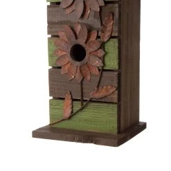 Top 10 ⌛ Glitzhome® Hanging 2-Tiered Distressed Wood Bird House with Flowers 😍 -Glitzhome Sales D081457S 4