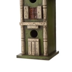 Buy ⭐ Glitzhome® Tall 2-Tiered Distressed Wood Hand Painted Bird House 💯 -Glitzhome Sales D081469S 4