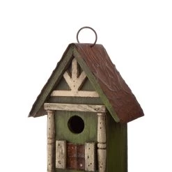 Buy ⭐ Glitzhome® Tall 2-Tiered Distressed Wood Hand Painted Bird House 💯 -Glitzhome Sales D081469S 5