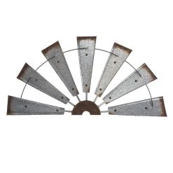 Buy 🛒 Glitzhome® Galvanized Metal Semi-Circle Windmill Wall Décor 💯