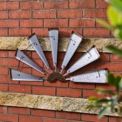 Buy 🛒 Glitzhome® Galvanized Metal Semi-Circle Windmill Wall Décor 💯 -Glitzhome Sales D081474S 5