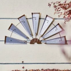 Buy 🛒 Glitzhome® Galvanized Metal Semi-Circle Windmill Wall Décor 💯 -Glitzhome Sales D081474S 6
