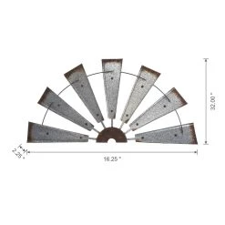 Buy 🛒 Glitzhome® Galvanized Metal Semi-Circle Windmill Wall Décor 💯 -Glitzhome Sales D081474S 8