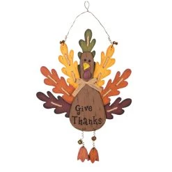 Budget 💯 Glitzhome® 'Give Thanks' Turkey Hanging Wall Décor 💯