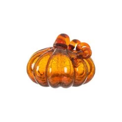 Cheap π Glitzhome® Crackle Glass Pumpkin, Amber β