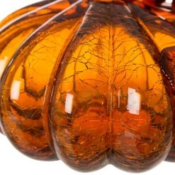 Cheap π Glitzhome® Crackle Glass Pumpkin, Amber β 10 Cheap π Glitzhome® Crackle Glass Pumpkin, Amber β -Glitzhome Sales D205988S 3