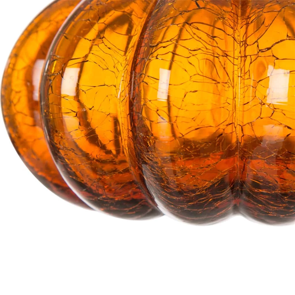 Cheap π Glitzhome® Crackle Glass Pumpkin, Amber β 6 Cheap π Glitzhome® Crackle Glass Pumpkin, Amber β - Image 4