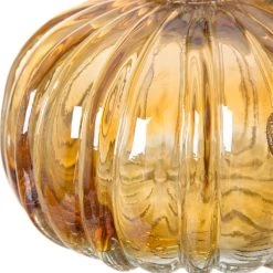 Cheapest 🤩 Glitzhome® Crackle Glass Short Pumpkin, Amber 👏 -Glitzhome Sales D205989S 5