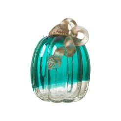 Flash Sale π Glitzhome® Crackle Glass Pumpkin, Turquoise β