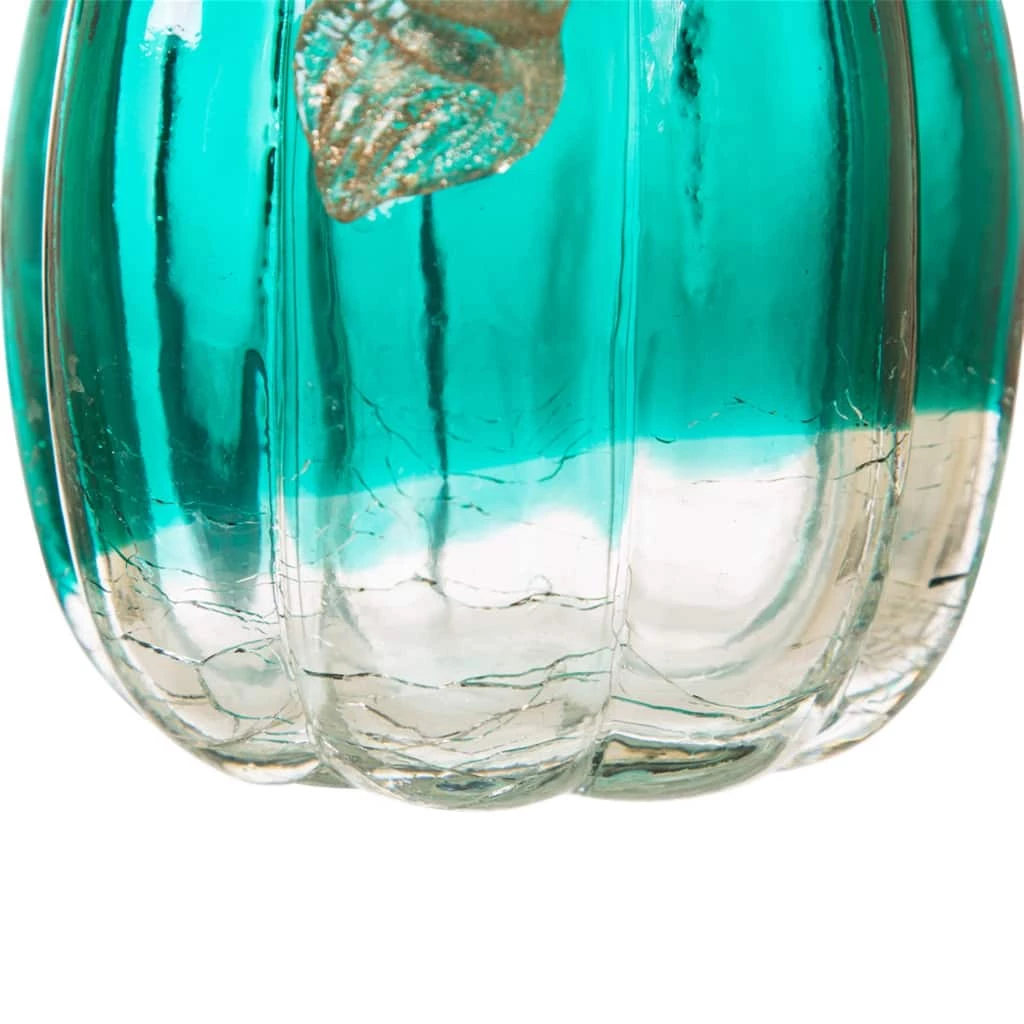 Flash Sale π Glitzhome® Crackle Glass Pumpkin, Turquoise β 4 Flash Sale π Glitzhome® Crackle Glass Pumpkin, Turquoise β - Image 2