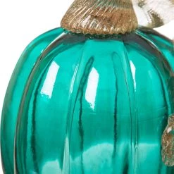 Flash Sale π Glitzhome® Crackle Glass Pumpkin, Turquoise β 11 Flash Sale π Glitzhome® Crackle Glass Pumpkin, Turquoise β -Glitzhome Sales D205991S 5