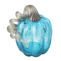 Best Pirce 🎁 Glitzhome® Glass Pumpkin, Blue 🎁 -Glitzhome Sales D205994S 5