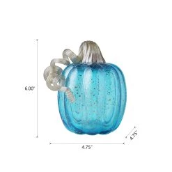Best Pirce 🎁 Glitzhome® Glass Pumpkin, Blue 🎁 -Glitzhome Sales D205994S 7