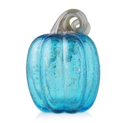 Best Pirce 🎁 Glitzhome® Glass Pumpkin, Blue 🎁 -Glitzhome Sales D205994S 8