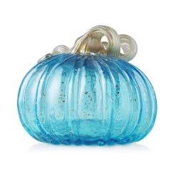 Discount 🧨 Glitzhome® Small Glass Pumpkin, Blue 👏 -Glitzhome Sales D205995S 6
