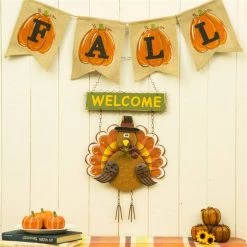 Coupon 👍 Gitzhome® 18" Iron & Solid Wood Turkey Welcome Wall Décor by Glitzhome 🥰 -Glitzhome Sales D206000S 7