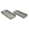 Best Sale ⌛ Glitzhome® Rectactangle Galvanized Iron Tray, Set of 2 ⭐ -Glitzhome Sales D206005S 1