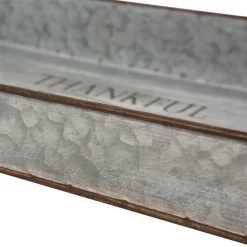Best Sale ⌛ Glitzhome® Rectactangle Galvanized Iron Tray, Set of 2 ⭐ -Glitzhome Sales D206005S 5