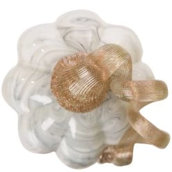 Hot Sale 😍 Glitzhome® Marble Tall Marble Glass Pumpkin, Gray 🛒 -Glitzhome Sales D206008S 2