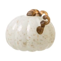 Budget π Glitzhome® Glass Pumpkin, Golden & White β€οΈ