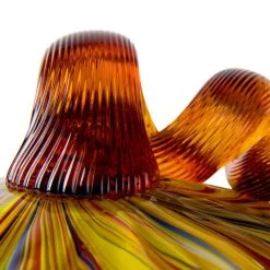 Buy π Glitzhome® Short Glass Pumpkin, Multicolor Stripes π 12 Buy π Glitzhome® Short Glass Pumpkin, Multicolor Stripes π -Glitzhome Sales D206013S 3