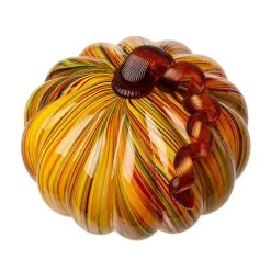 Buy π Glitzhome® Short Glass Pumpkin, Multicolor Stripes π 16 Buy π Glitzhome® Short Glass Pumpkin, Multicolor Stripes π -Glitzhome Sales D206013S 7