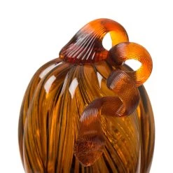Cheapest 🌟 Glitzhome® Medium Glass Pumpkin, Multicolor Stripes 🎁 -Glitzhome Sales D206014S 3