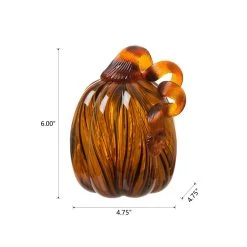 Cheapest 🌟 Glitzhome® Medium Glass Pumpkin, Multicolor Stripes 🎁 -Glitzhome Sales D206014S 7