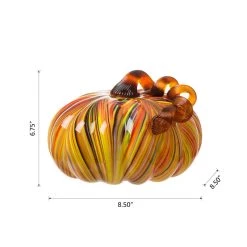 Outlet π€© Glitzhome® Large Glass Pumpkin, Multicolor Stripes π 15 Outlet π€© Glitzhome® Large Glass Pumpkin, Multicolor Stripes π -Glitzhome Sales D206015S 7