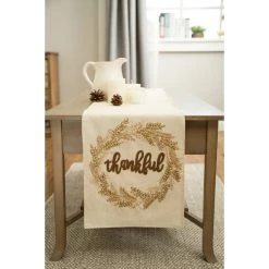 Deals 👍 Glitzhome® Embroidered Fabric 👪 Thanksgiving Table Runner ✔️ -Glitzhome Sales D206021S 7