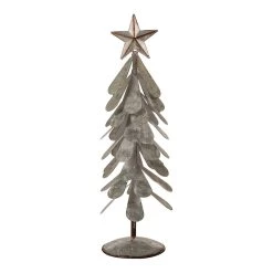 Best Pirce ⭐ Glitzhome® 18" Iron Galvanized 🔔 Christmas Tree Table Décor 😀