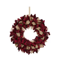 Top 10 π Glitzhome® 19" β Christmas Plaid Fabric Wreath π