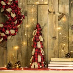 Hot Sale 🎁 Glitzhome® 17" Plaid Fabric Tabletop ❄ Christmas Tree 🔔 -Glitzhome Sales D210704S 4