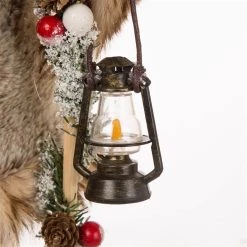 Brand new 🌟 Glitzhome® 18" 🎄 Christmas Light Brown Faux Fur Santa Figurine ⌛ -Glitzhome Sales D210706S 5