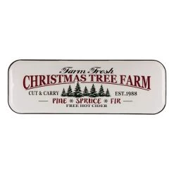 Buy 🎉 Glitzhome® 🎅 Christmas Tree Farm Farmhouse Metal Enamel Sign 🎁