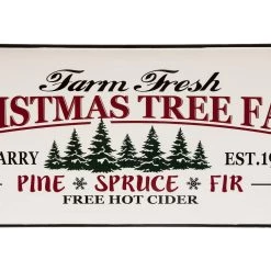 Buy 🎉 Glitzhome® 🎅 Christmas Tree Farm Farmhouse Metal Enamel Sign 🎁 -Glitzhome Sales D210724S 3
