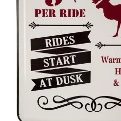 New ❤️ Glitzhome® Reindeer Sleigh Rides Farmhouse Metal Enamel Sign ⭐ -Glitzhome Sales D210725S 4