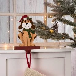 Budget ✔️ Glitzhome® Wooden & Metal 🐕 Dog 🎅 Christmas Stocking Holder 🌟 -Glitzhome Sales D210734S 6