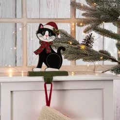 Hot Sale 😍 Glitzhome® Wooden & Metal Cat 🎄 Christmas Stocking Holder 💯 -Glitzhome Sales D210735S 6