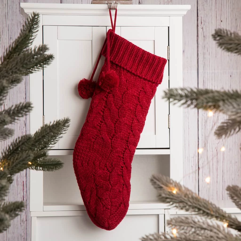 Coupon π₯ Glitzhome® 24" Red Knited π Christmas Stocking π 7 Coupon π₯ Glitzhome® 24" Red Knited π Christmas Stocking π - Image 5