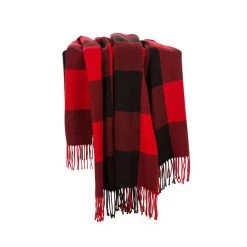 Hot Sale 🥰 Glitzhome® Red & Black Plaid Woven Throw 🎉 -Glitzhome Sales D210753S 4