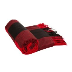 Hot Sale 🥰 Glitzhome® Red & Black Plaid Woven Throw 🎉 -Glitzhome Sales D210753S 5