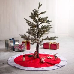 Budget 🌟 Glitzhome® 42" Red & White 🎁 Christmas Felt Tree 👗 Skirt ✨ -Glitzhome Sales D210756S 6