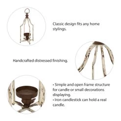 Buy 🛒 Glitzhome® Small Farmhouse Metal Lantern 🥰 -Glitzhome Sales D216231S 8