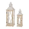 Best Sale 😀 Glitzhome® White Farmhouse Wood & Metal Lantern Set 🎉