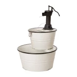 Brand new π Glitzhome® Farmhouse Enamel Two-Tier Metal Fountain β